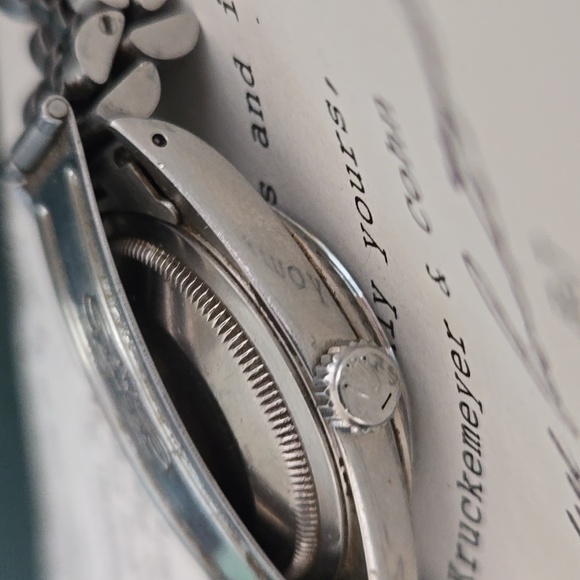 Rolex Stainless Steel w 18K White Gold Bezel 31 Jewel Watch w Receipts, Box, etc - Picture 5 of 9